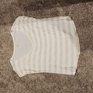 White & gold striped shirt